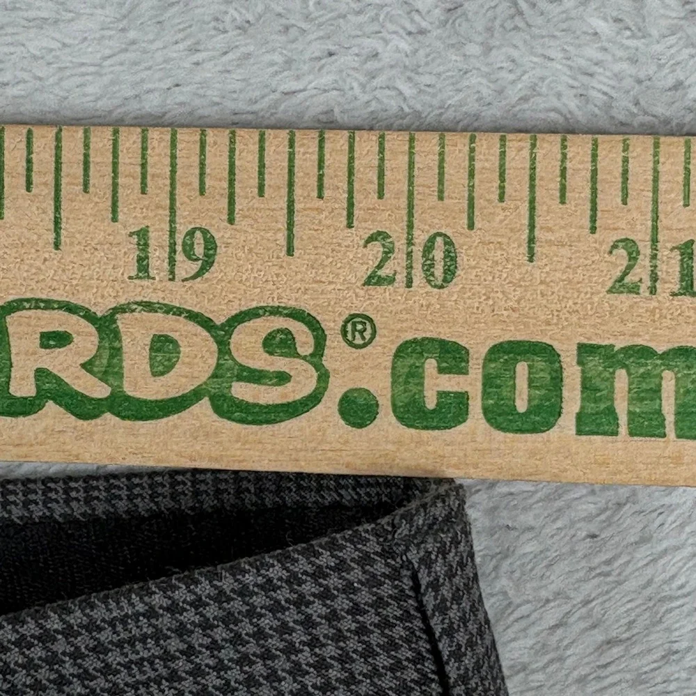 Stafford CoolMax Ecomode Gray Houndstooth Classic Wool Blend Dress Pants 40x32